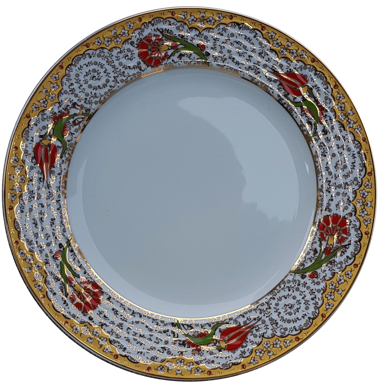 Porselen Resim Tabağı  25cm altın yaldızlı-9
